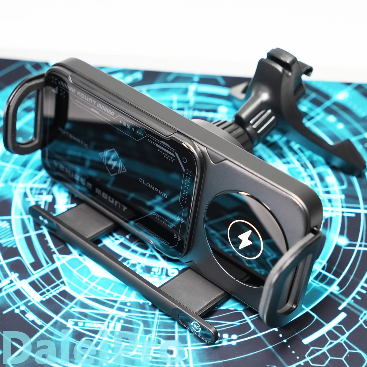 Universal Car Phone Holder with Wireless Charger | 15W Fast Charging | Electric Auto-Rotation | MagSafe | Zonix Lifestyle