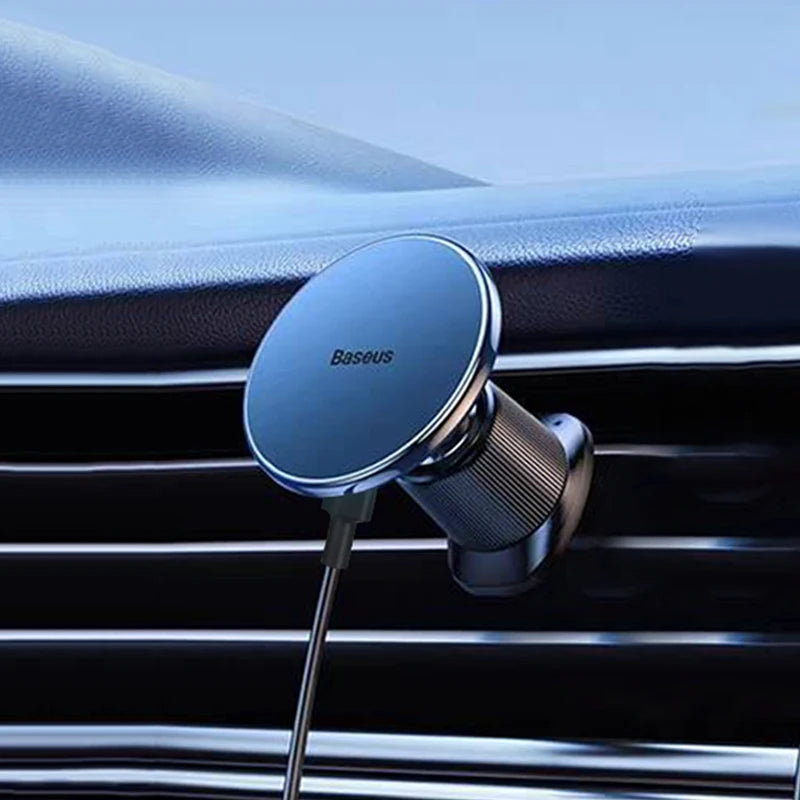 Baseus Magnetic Wireless Car Charger & Phone Holder 15W Fast Charging with LED Light | Zonix Lifestyle