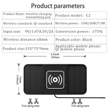 15W Fast Wireless Charging Pad | Non-Slip Car Storage Mat | USB & Type-C | Universal Phone Compatibility | Zonix Lifestyle