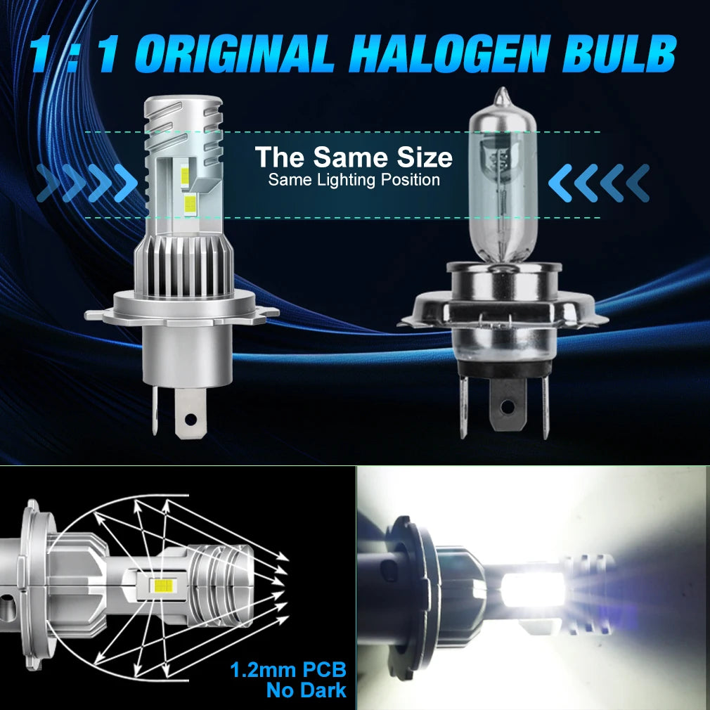 H4 LED Canbus Headlight Bulbs 150W 30000LM High Low Beam | Zonix Lifestyle