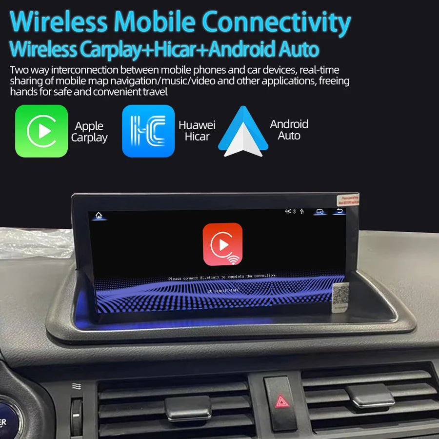 10.25-Inch CarPlay Screen for Lexus CT200 CT200H 2011-2019 | Wireless CarPlay & Android Auto | GPS Navigation
