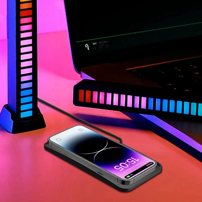 15W Fast Wireless Charging Pad | Non-Slip Car Storage Mat | USB & Type-C | Universal Phone Compatibility | Zonix Lifestyle
