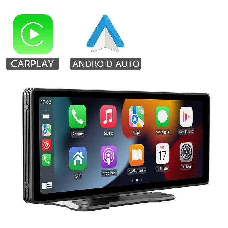 10.26-Inch Car Monitor | Wireless CarPlay & Android Auto | Bluetooth AUX USB | In-Dash Screen