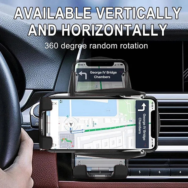 Wireless Charger Car Mount | 30W Fast Charging | Auto-Clamp | 360° Rotation | Air Vent | Zonix Lifestyle