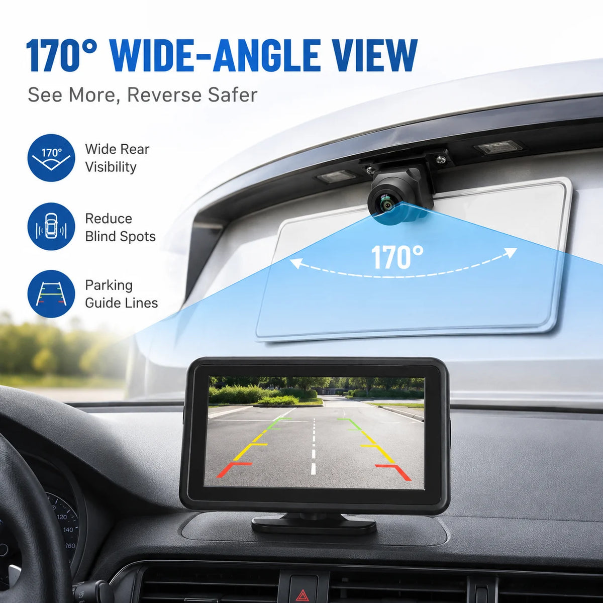 170° Car Backup Camera | HD Rear View | Night Vision | Wide Angle Parking