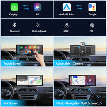 10.26" Portable CarPlay Screen | Wireless Apple CarPlay & Android Auto | Dash Cam | Touch Screen