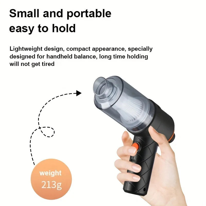 Car Mounted Wireless Vacuum Cleaner | Portable Handheld | Washable Filter | Blow & Suction | Zonix Lifestyle