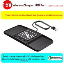 15W Fast Wireless Charging Pad | Non-Slip Car Storage Mat | USB & Type-C | Universal Phone Compatibility | Zonix Lifestyle