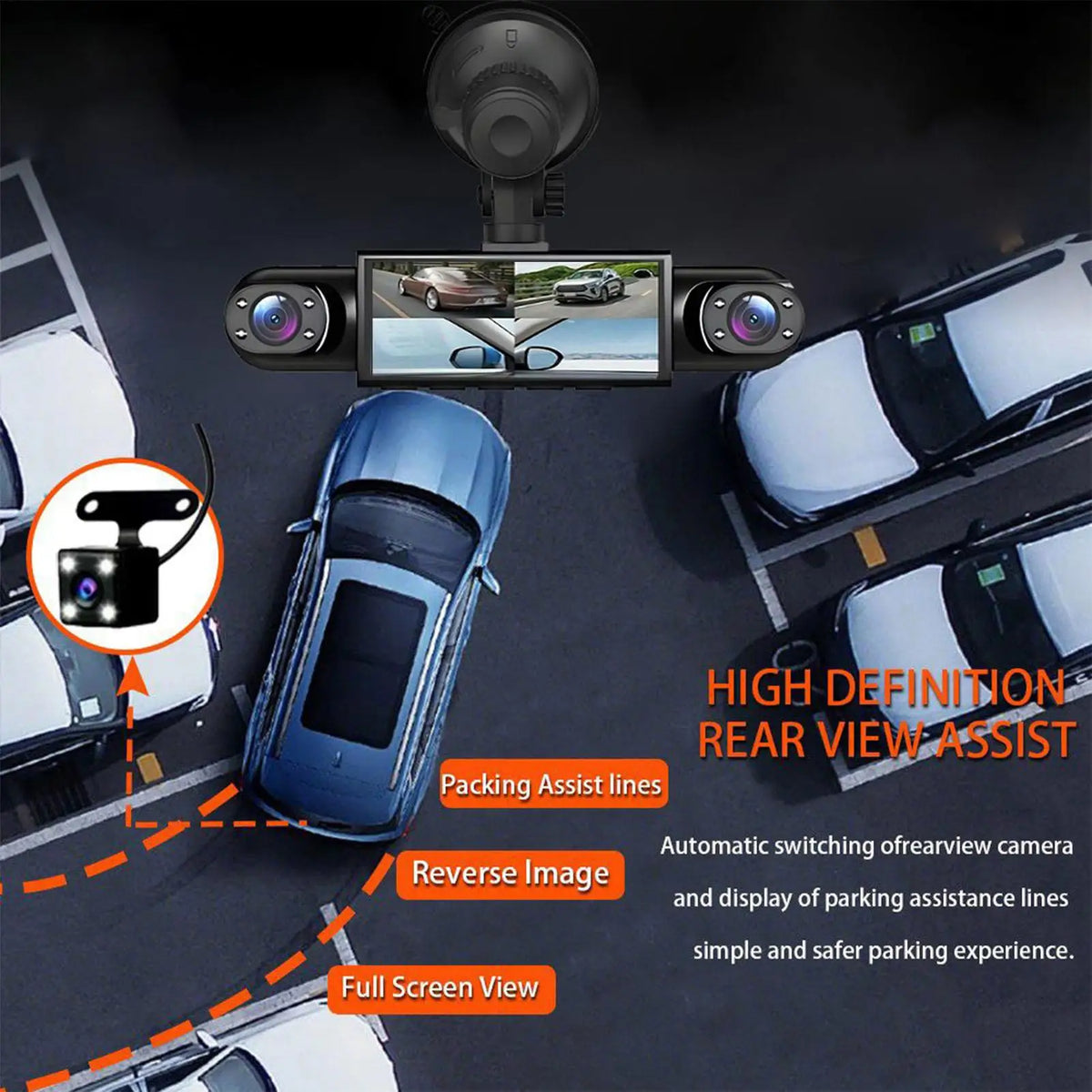4-Channel Dash Camera 1080P | Front, Rear, Left & Right Recording
