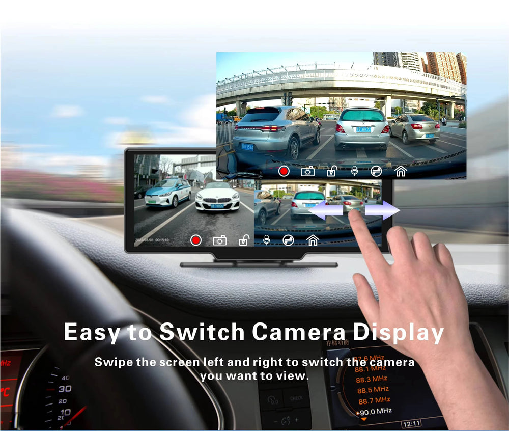 10-Inch Universal Wireless CarPlay & Android Auto Touchscreen | Portable Car Screen | Netflix & YouTube