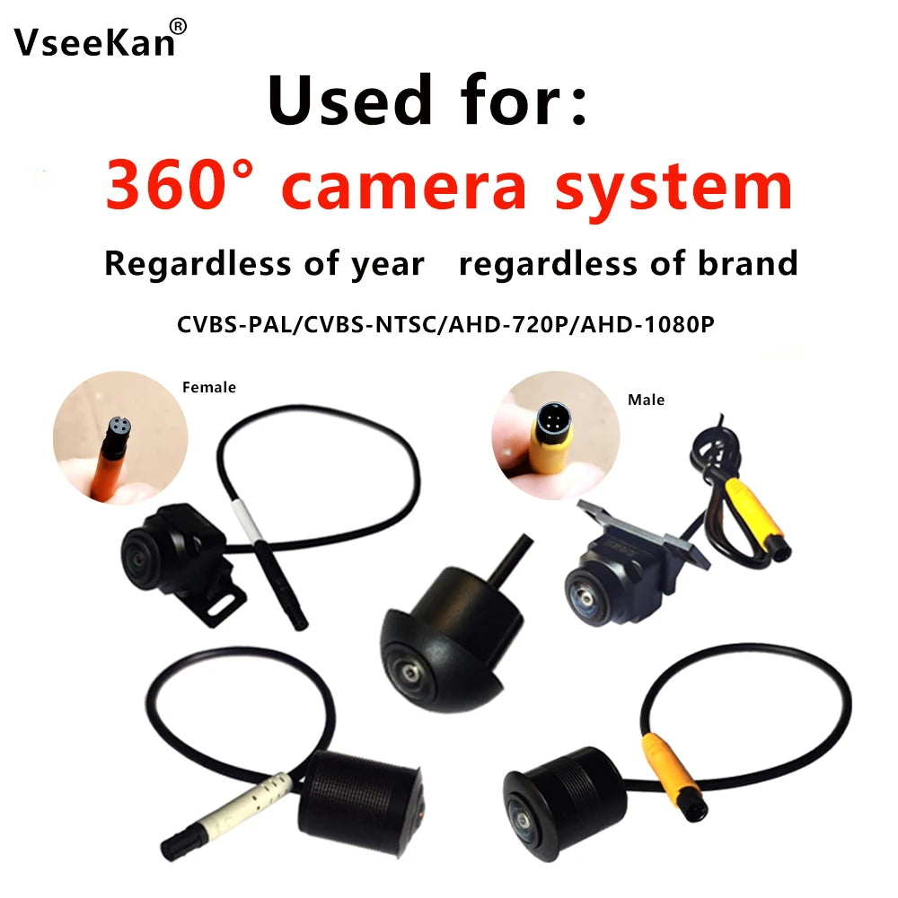 360° Panoramic Surround View Camera | 4-Lens | 2D/3D | Front Rear Left Right