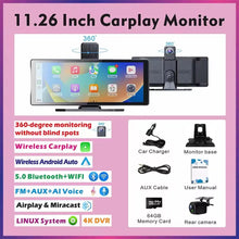 10.26" Portable CarPlay Screen | Wireless Apple CarPlay & Android Auto | Dash Cam | Touch Screen