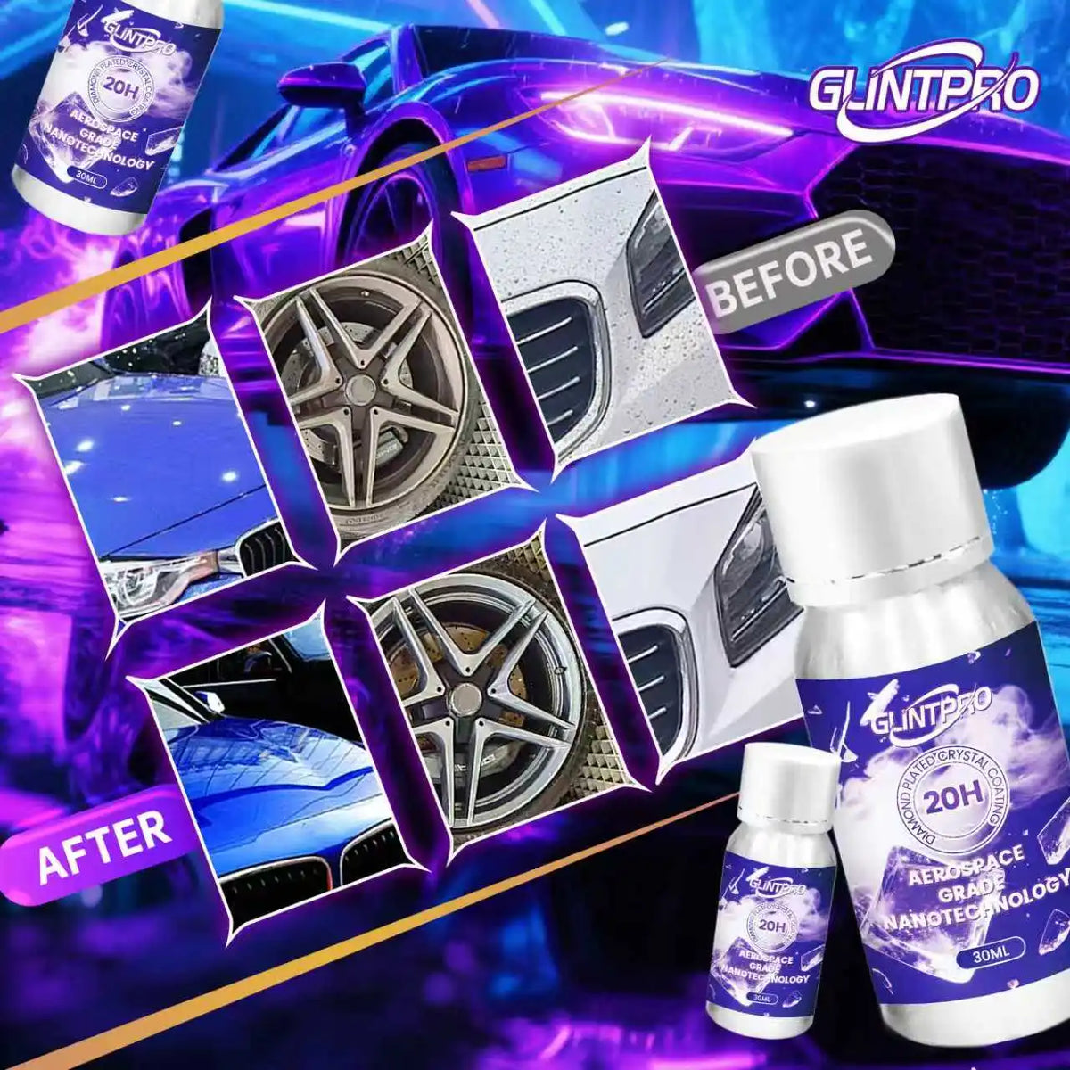 20H Ceramic Car Paint Coating High Gloss Hydrophobic Protection 30ml | Zonix Lifestyle