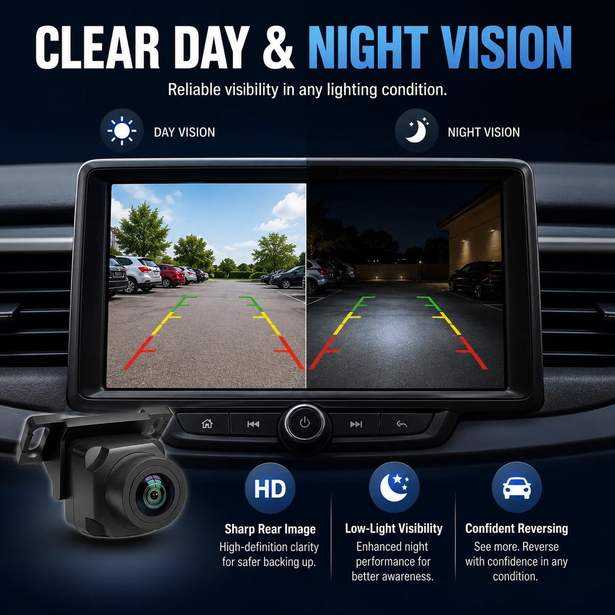 170° Car Backup Camera | HD Rear View | Night Vision | Wide Angle Parking